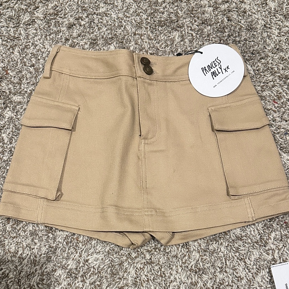 Princess Polly Beige Cargo Shorts